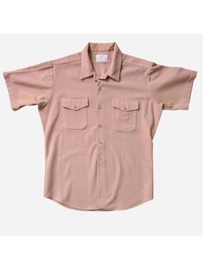 1970s Crest Made US Military Regulation Polyester Twill Uniform Shirt